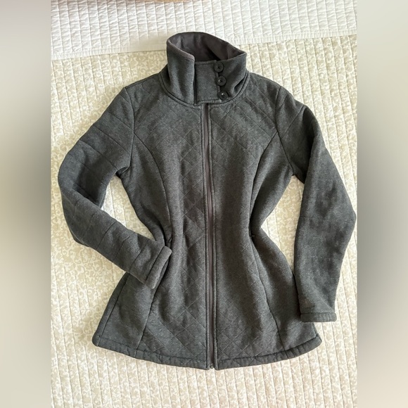 The ﻿Northface Quilted Oso Fleece Tunic Jacket Coat | Charcoal Gray | Size M - Picture 9 of 16